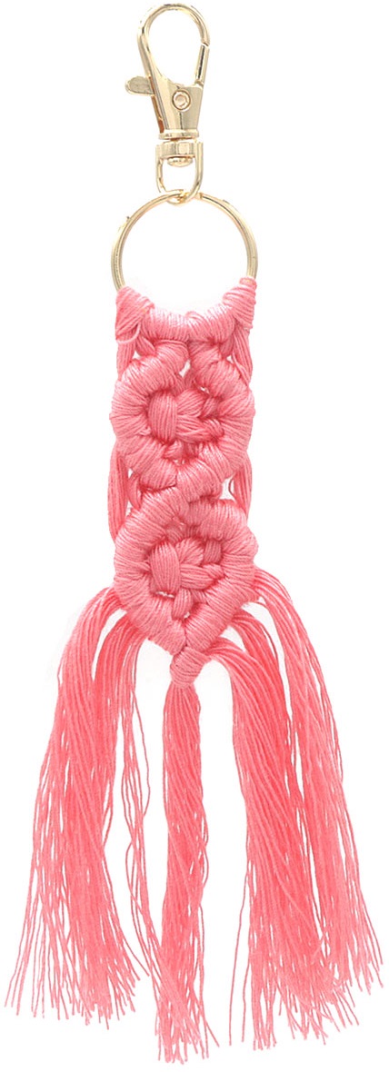 H-D1.1 KY2403-085-4 Knitted Keychain 14cm Pink