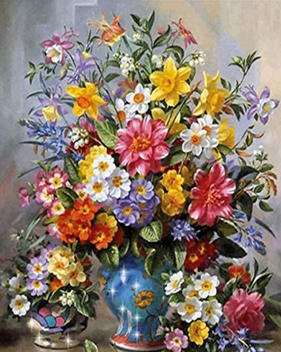 Q-H3.1 GC79198  Diamond Painting -Canvas 50x40cm - Painting 45x35cm Flowers