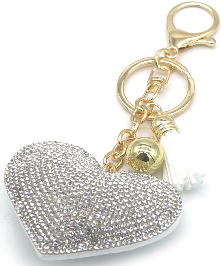 I-D1.1  KY2403-033-3 Keychain Heart 7cm White