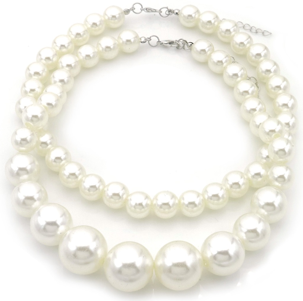 D-B13.1 N2458-005 Necklace Set Oversized Pearls 