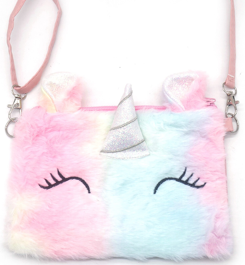 X-D7.1 BAG2403-011-1 Fluffy Bag Unicorn 19x14cm