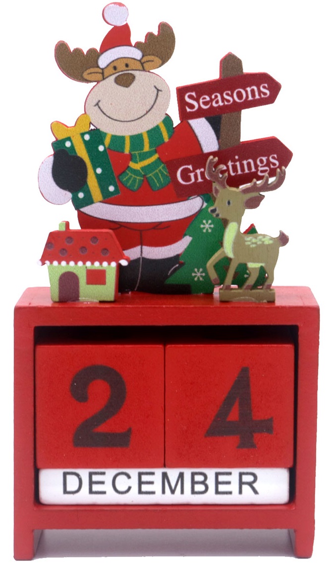 X-P8.3 CG013-002 Wooden Christmas Calendar 14x7.5cm