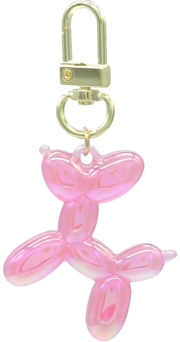 D-E22.3  KY2403-018-13 Keychain Dog 5cm Pink