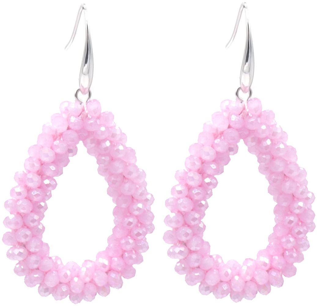 D-B2.1 E007-001-48-2 Faceted Glass Beads 4.5x3.5cm Pink