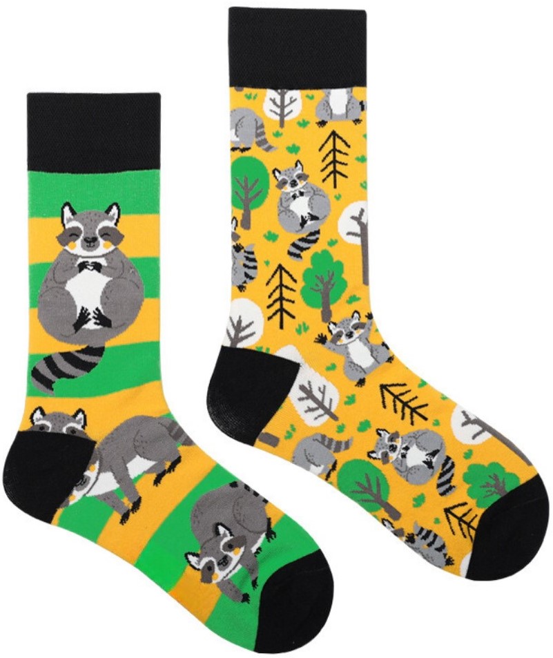 S-J3.3 SOCK2368-032 Socks Size 38-45 Racoons