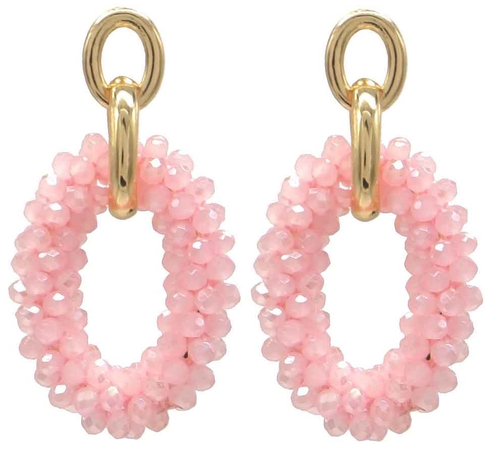 D-C15.3 E725-001 No. 14 Earrings Glass 5cm Pink