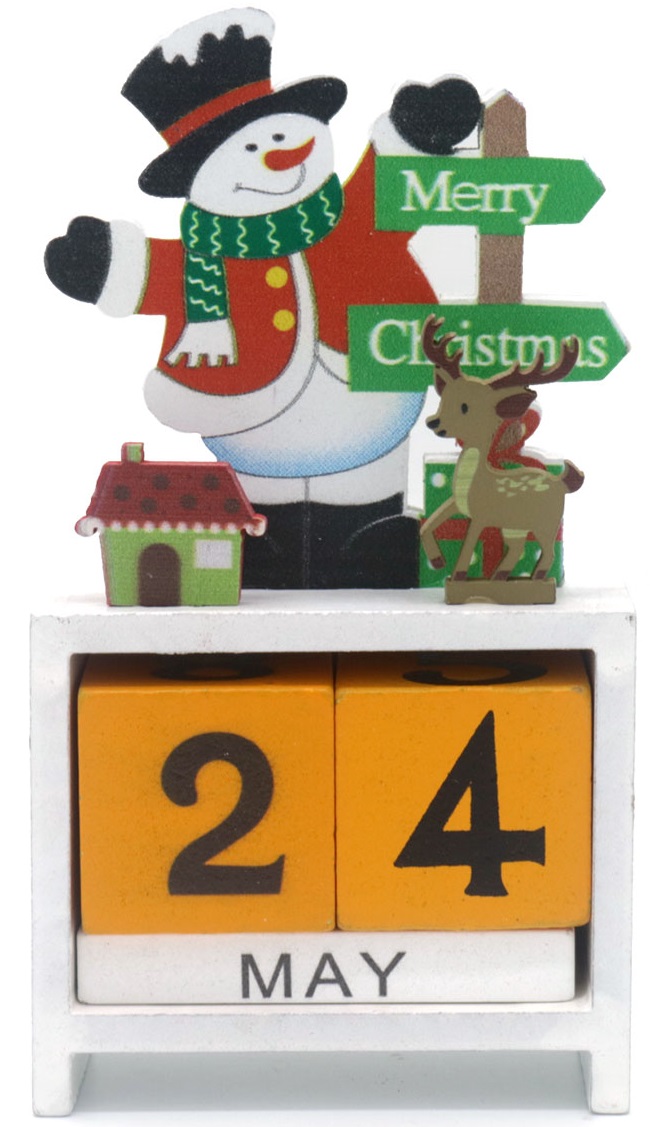 X-Q7.1 CG013-001 Wooden Christmas Calendar 14x7.5cm