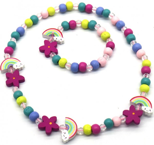 S-C2.2 NB622-001 Kids Jewelry Set Wood Rainbow