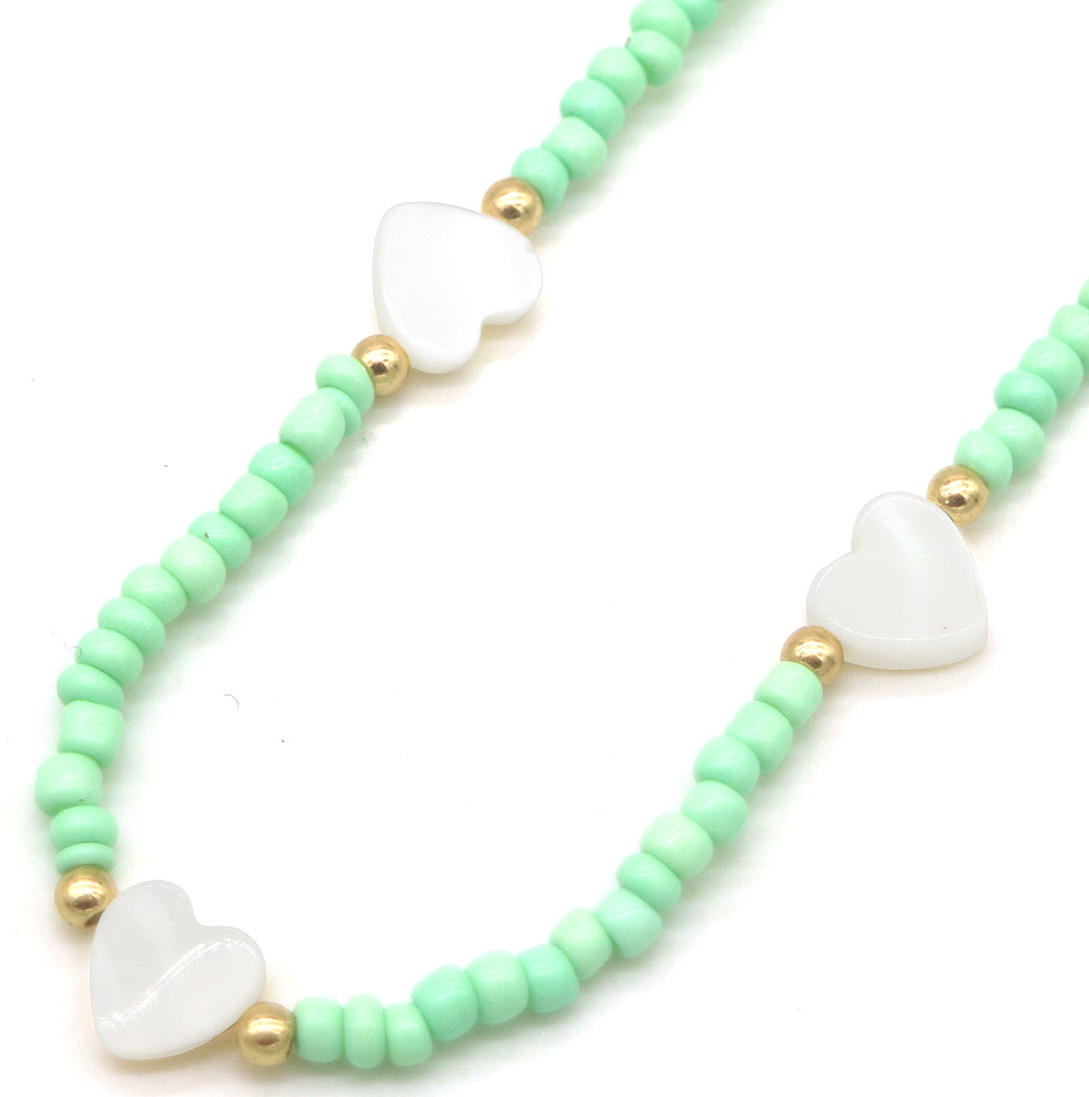 I-D7.2 N2375-016-2 Necklace Hearts for Kids Green