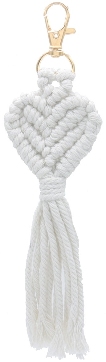 J-C11.1 KY2403-075-4 Knitted Keychain 15cm White