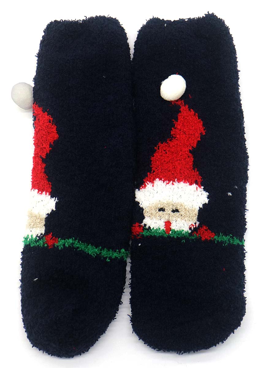 S-A5.2  SOCKS707-027 Pair of Socks Size 35-40 Fluffy  Christmas