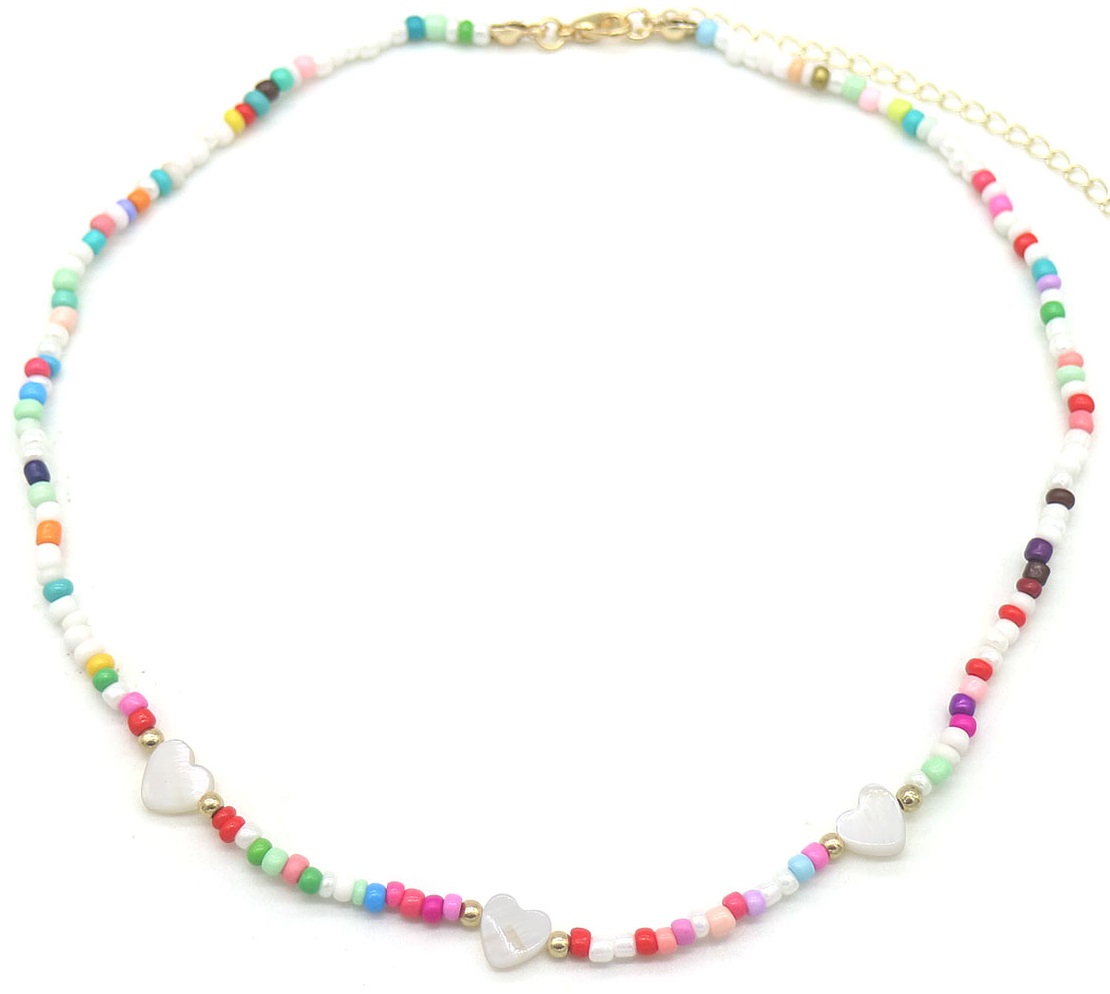 I-D19.2 N2375-016-3 Necklace Hearts for Kids Multi