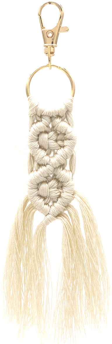 H-D14.1 KY2403-085-1 Knitted Keychain 14cm Beige