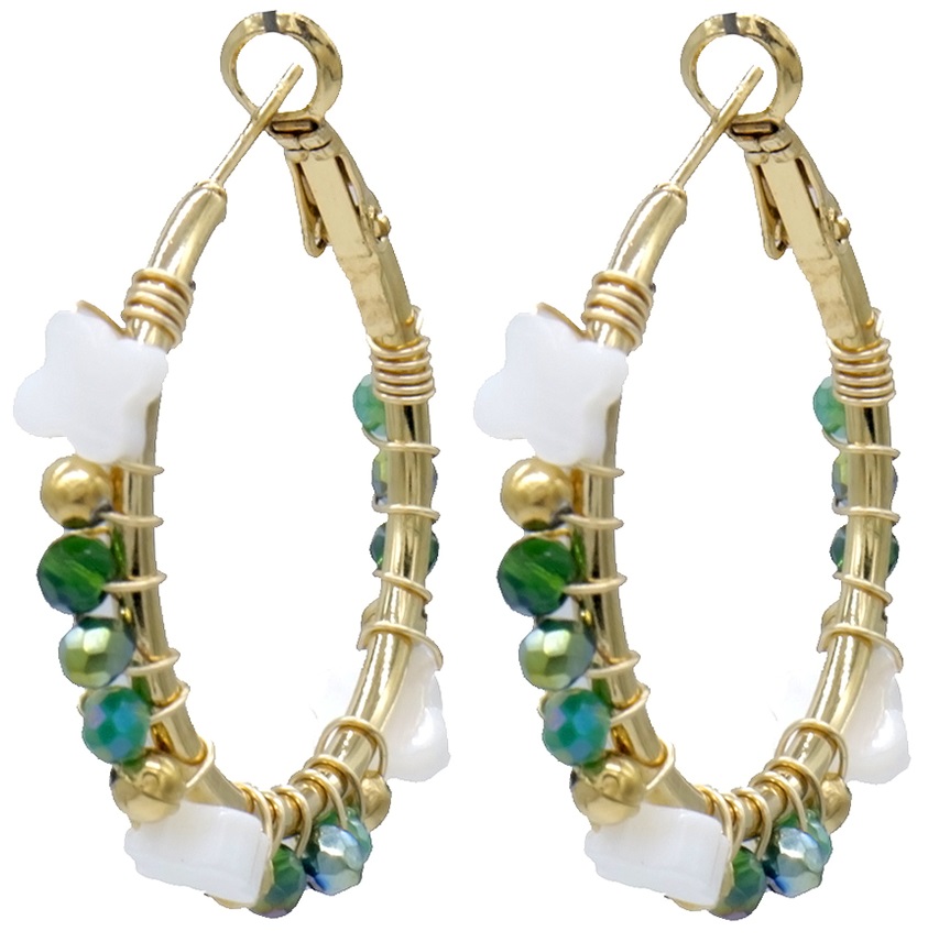 G-B5.3 E221-605-1 S. Steel Earrings Clovers 3.5cm