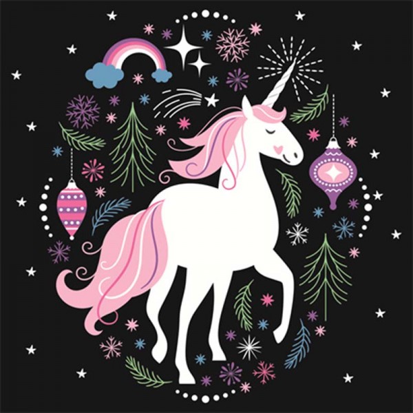 K-D2.1 HK20726  Diamond Painting Card Set 18x18cm Unicorn